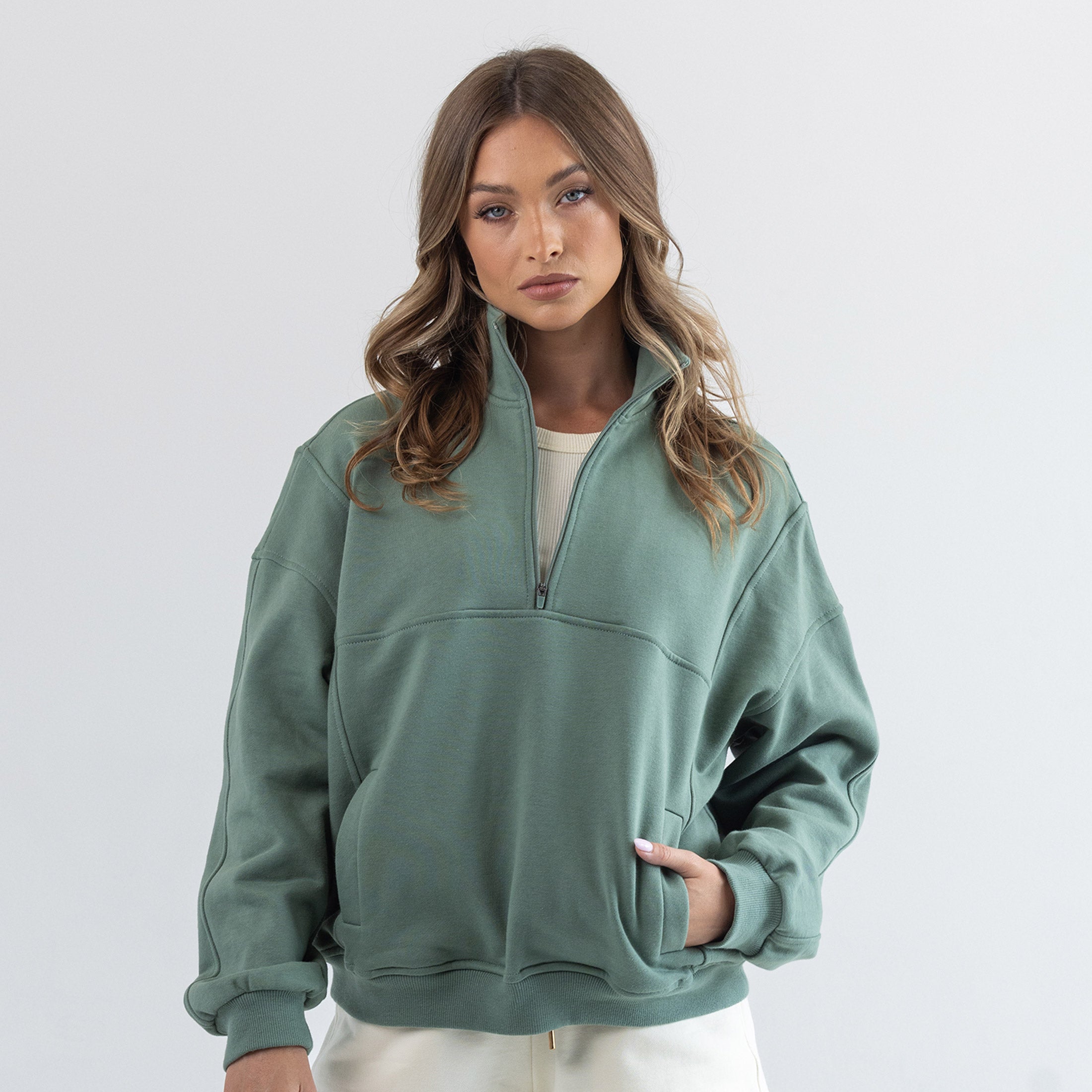 Eve Half Zip - Sage